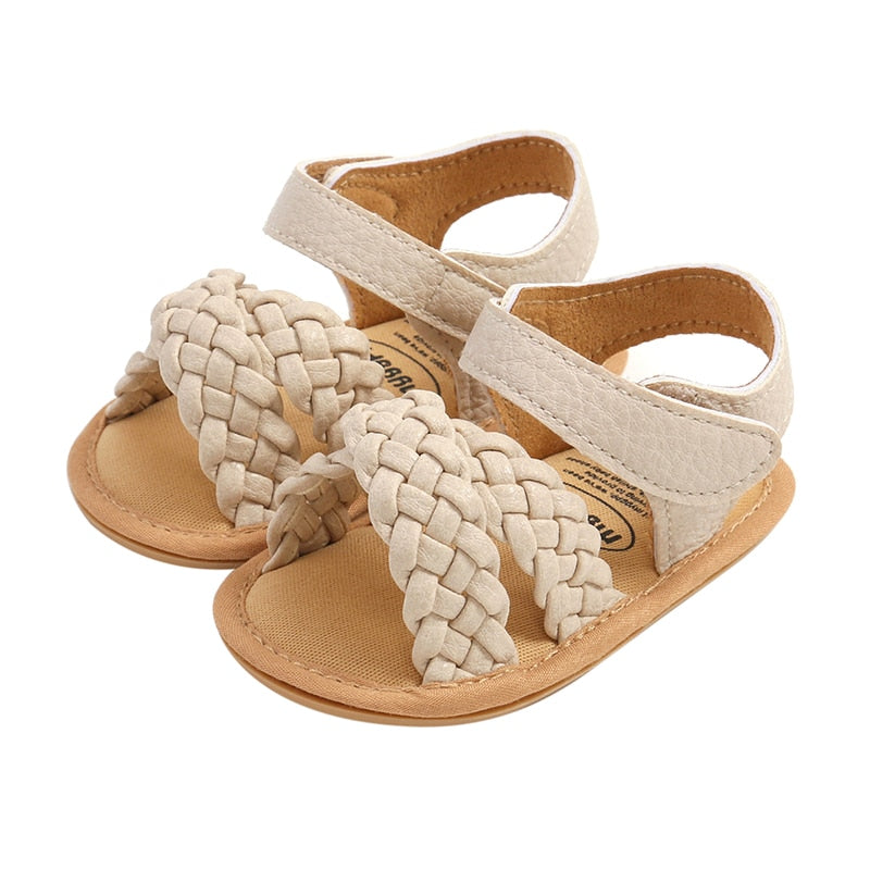 PU LEATHER BRAID SANDALS