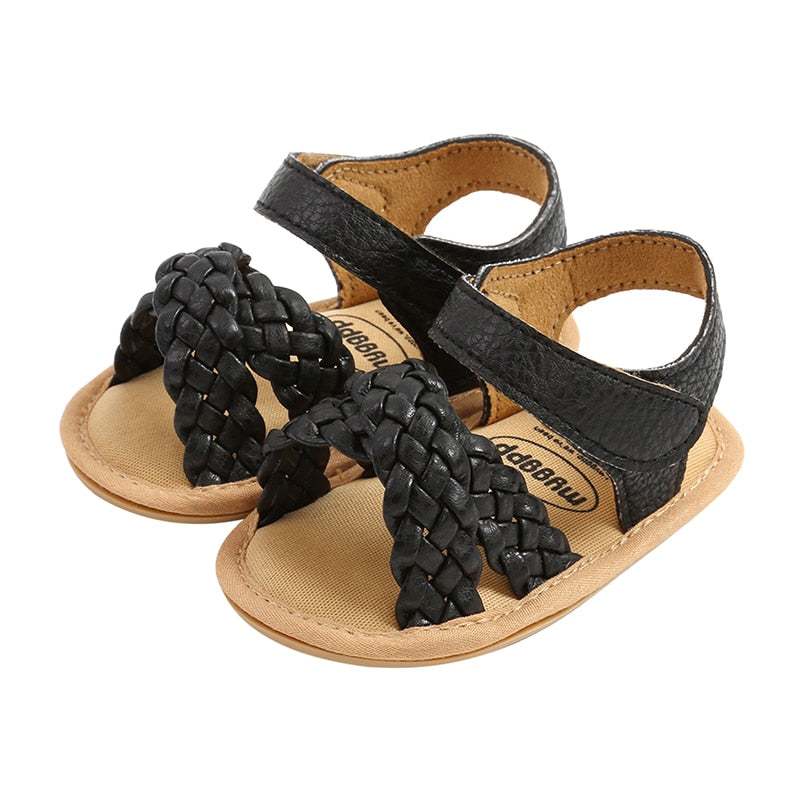 PU LEATHER BRAID SANDALS