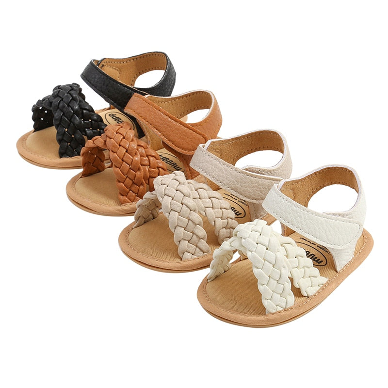 PU LEATHER BRAID SANDALS