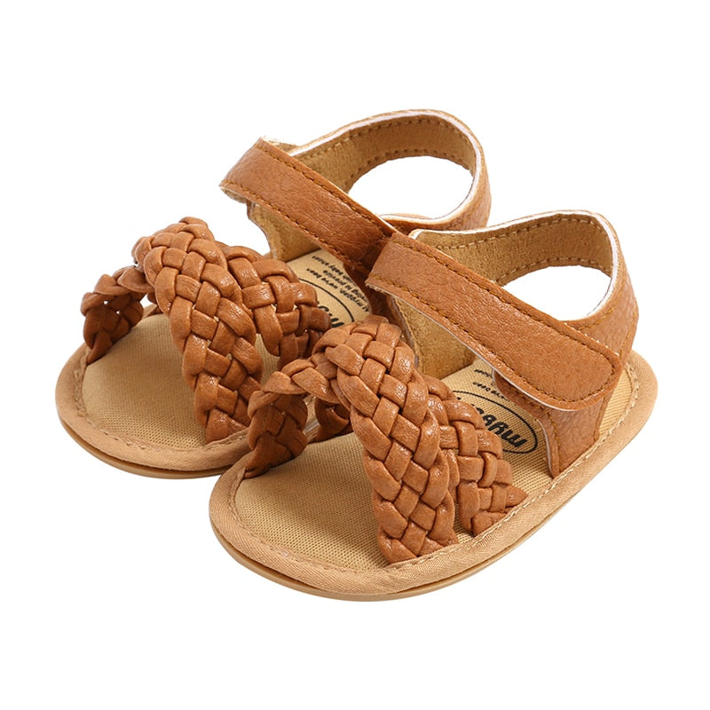 PU LEATHER BRAID SANDALS