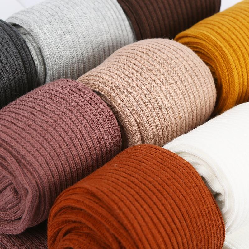 Solid Color Ribbed Tights