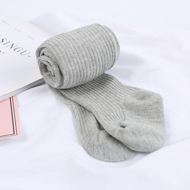 Solid Color Ribbed Tights